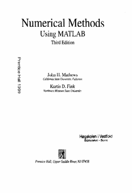 Numerical Methods using MATLAB 3ed